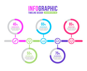 Infographic business marketing timeline design vector, presentation template.