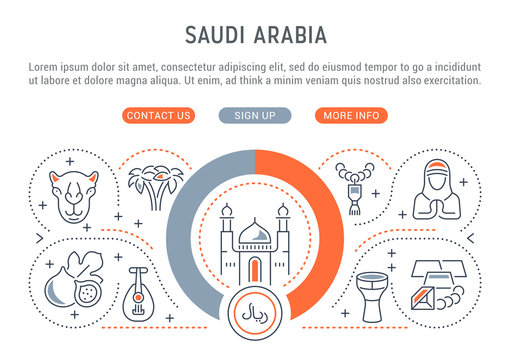 Vector Illustration of Saudi Arabia.