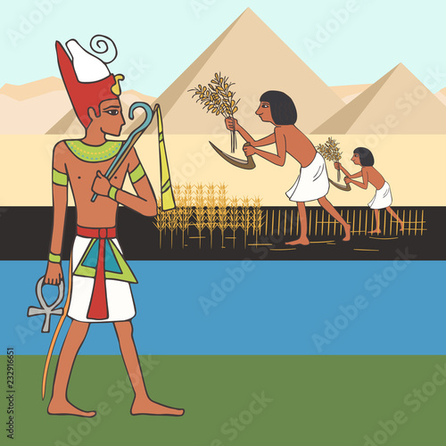 symbols of ancient egyptian civilization cartoon