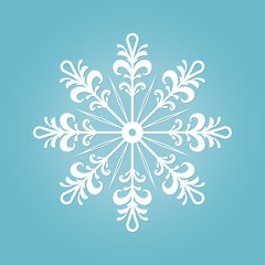 Snowflake icon. Snow flake silhouette. Winter and Christmas symbol. Vector illustration.