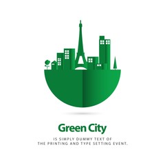 Fototapeta premium Green City Vector Template Design Illustration