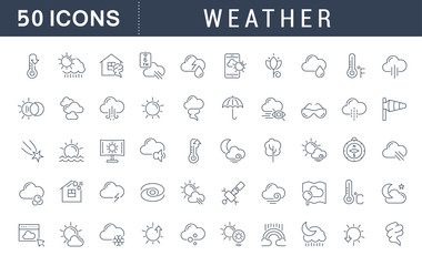 Set Vector Line Icons of Weather.