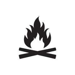 Campfire icon. Bonfire or fire logo. Vector illustration.