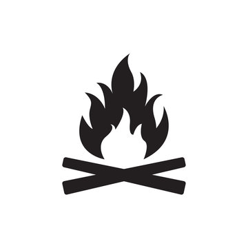 Campfire icon. Bonfire or fire logo. Vector illustration.