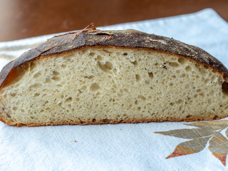 Freshly baked artisan bread with crispy crust
