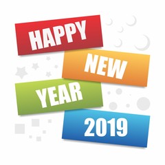 Greeting Card Happy New Year 2019 Design Illustration