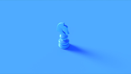 Blue Chess Knight Piece 3d illustration 3d rendering © paul