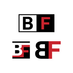 Black friday banner icon. Lettering Logo Design Element. B and f letters.