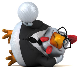 Fun chicken - 3D Illustration