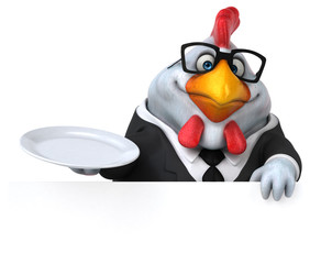 Fun chicken - 3D Illustration