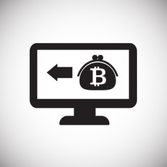 Bit coin online payment on white background icon