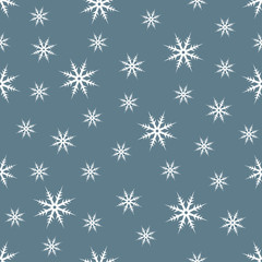 Fototapeta na wymiar Snowflake background. Seamless pattern with snowflakes. Christmas and winter print. Vector illustration.