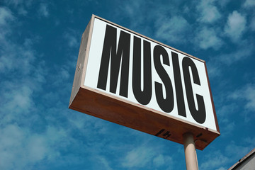 aged and worn music sign