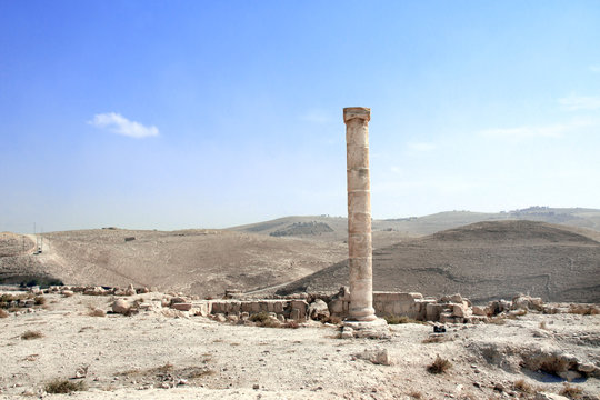 Ruins of King Herod's fortified palace Machaeros, Jordan