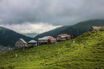 bakhmaro village under clouds