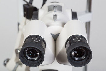 Modern medical equipment - ophthalmology operation surgical microscope isolated