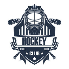 Hockey club Badge Logo Design, emblem team tournament template, vector
