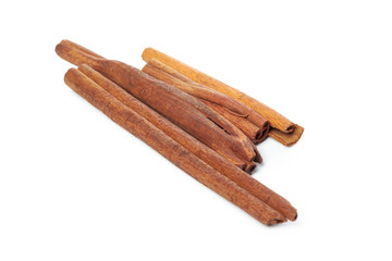 Cinnamon sticks isolated on white background