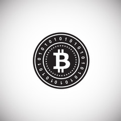 Bitcoin on white background icon