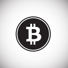 Bitcoin on white background icon