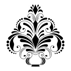 Vector damask element. Isolated damask central illistration. Classical luxury old fashioned damask ornament, royal victorian texture for wallpapers, textile, wrapping.