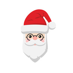 Santa Claus icon. Santa Claus face in flat design. icon isolated on white background. Vector illustration.