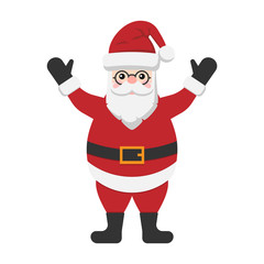 Happy Santa Claus icon isolated on white background. Vector illustration.