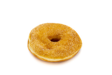 Donut with sugar isolated on white background. Clipping path for use