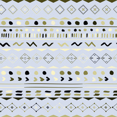 Seamless geometric pattern. Color etnic Hand drawn shapes for fabric design.