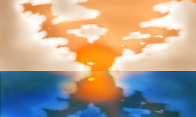 sunset over the sea