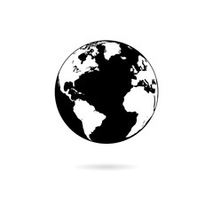 Black Logo globe, Earth icon, Earth 