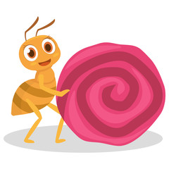 Ant look very happy after get the big candy