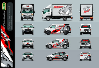 Rabbit head in an abstract composition. Layout offers for your business. Mockup in layers and ready to use.