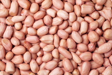 Close-up of raw peanuts, Food background