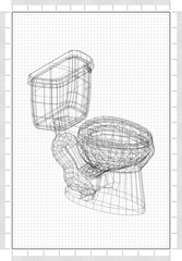 Toilet Design Architect Blueprint 