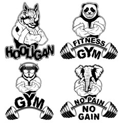 Sports T-shirt Print Set. Vector illustration.