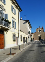 Fototapeta na wymiar Saint Agostino square in Prato, Tuscany, Italy