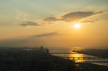 Naklejka premium 夕方の淀川