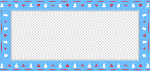 Vector Christmas or new year blue border rectangle template with copy space.