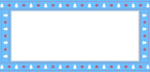 Vector Christmas or new year blue frame rectangle template with copy space.