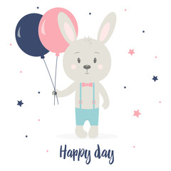 Obraz premium greeting card with rabbit