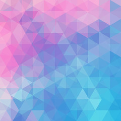 Triangle vector background. Can be used in cover design, book design, website background. Vector illustration. Pink, blue colors.