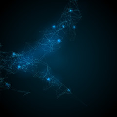 Abstract background made out of mesh lines. Vector illustration.