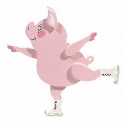 Pig on skates