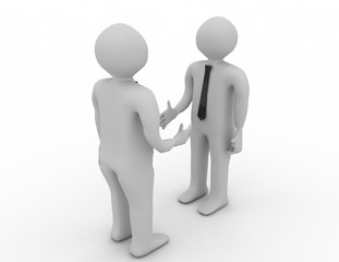 Two 3D business man in ties . 3d rendred illustration