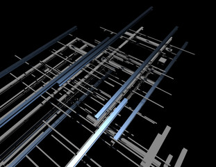 abstract background design construction. 3d rendered illustration