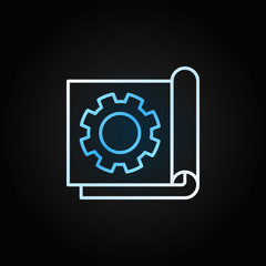Document settings linear concept vector colored icon