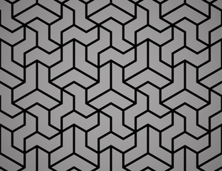 Abstract geometric pattern. A seamless vector background. Black and grey ornament. Graphic modern pattern. Simple lattice graphic design