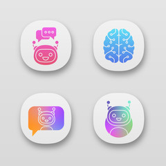 Chatbots app icons set
