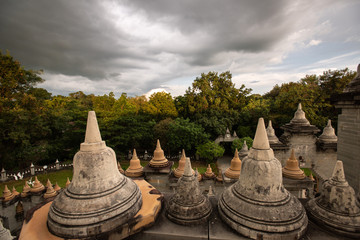 Fototapeta na wymiar Buddhist Temple : Sandstone Pagoda in Pa Kung Temple at Roi Et of Thailand